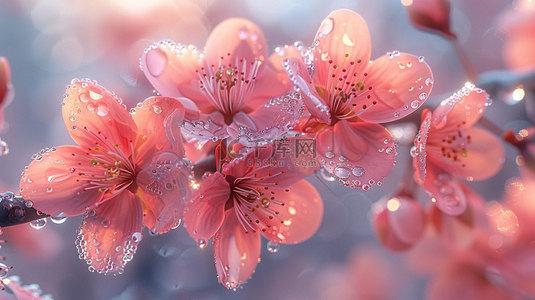 粉色花瓣背景素材背景图片_粉色花瓣晶莹合成创意素材背景