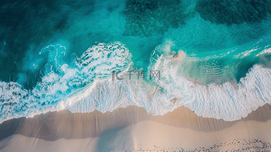 俯视沙滩俯视背景图片_夏季海边沙滩海浪休闲背景