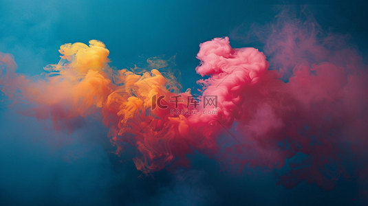彩色烟雾粉末合成创意素材背景