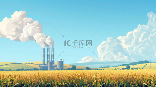 工厂烟雾绘画合成创意素材背景