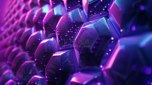 紫色六边形结合合成创意素材背景