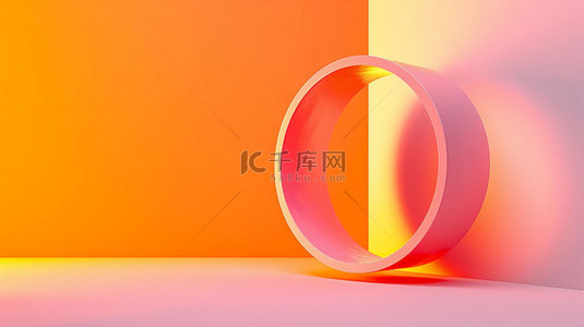 暖素材背景图片_展台圆弧暖光合成创意素材背景