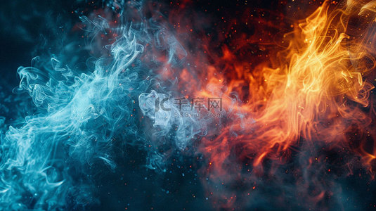 火焰创意背景图片_火焰烟雾石壁合成创意素材背景