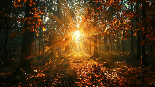 森林树林阳光太阳摄影照片