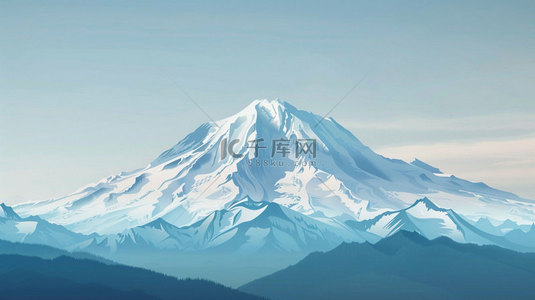 绘画山川河流合成创意素材背景