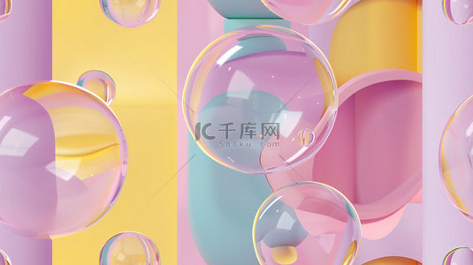 气泡漂浮透明合成创意素材背景