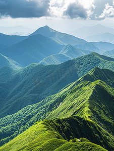 草原摄影照片_雄伟的山脉蓝天白云高清摄影图