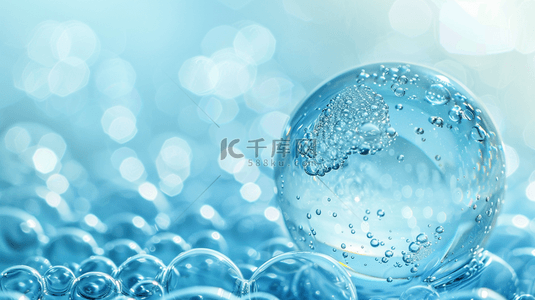 浅蓝色气泡背景图片_浅蓝色水晶晶体泡沫气泡的背景