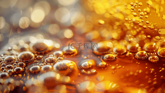 夏季啤酒泡沫气泡纹理背景