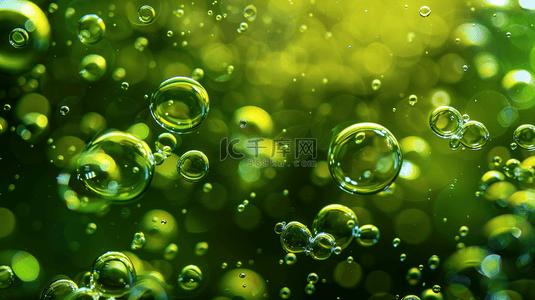 绿色水清新背景背景图片_绿色水里气泡透亮的背景