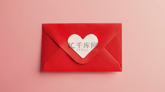 红色信封爱心标签的背景