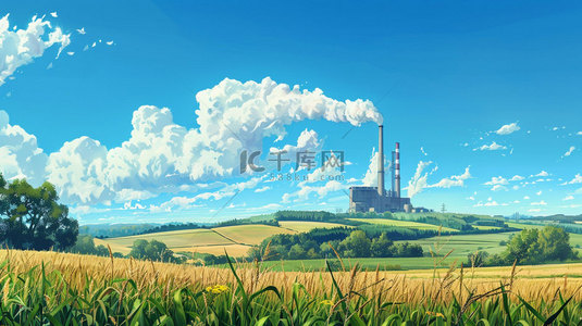 工厂烟雾绘画合成创意素材背景