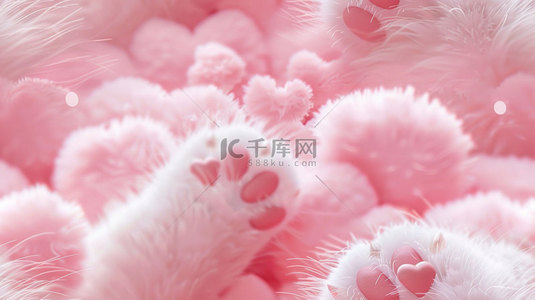 犬科爪子背景图片_爪子肉垫粉色合成创意素材背景