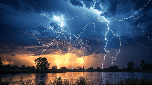 雷电背景背景图片_背景素材闪电夜空