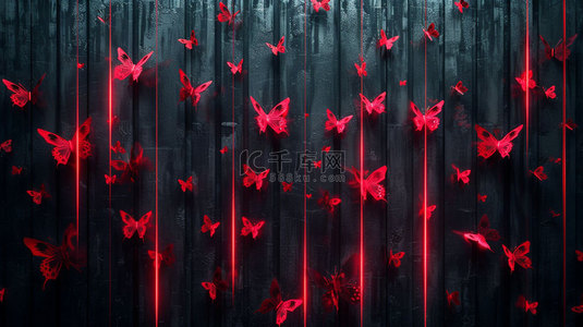 蝴蝶线条背景图片_红色蝴蝶线条合成创意素材背景