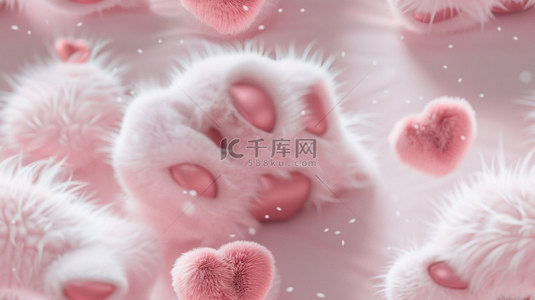 猫磨爪子背景图片_爪子肉垫粉色合成创意素材背景