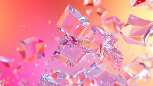 玻璃晶体映射合成创意素材背景