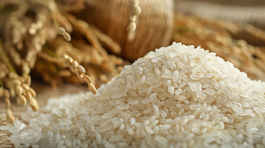 米饭米粒粮食碗摄影照片