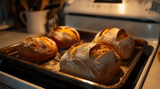 烘焙面包可口食物摄影照片