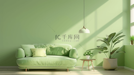 绿色极简背景图片_浅绿色极简主义室内设计背景