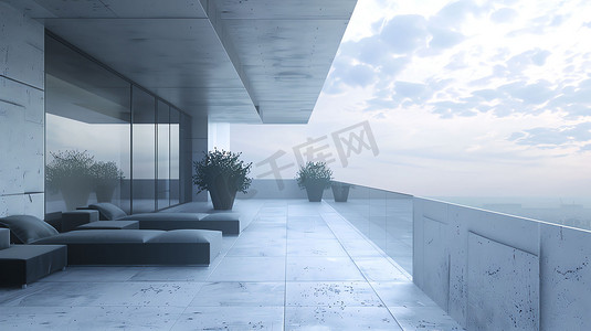 建筑平层天空阳台摄影照片