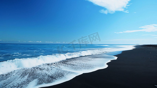 蓝天沙漠海浪自然摄影照片