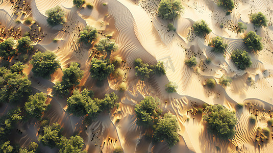 广袤沙漠戈壁植物摄影照片