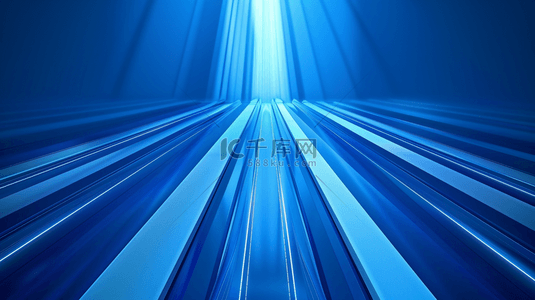 商务背景图片_蓝色空间光线光束走廊射线的背景