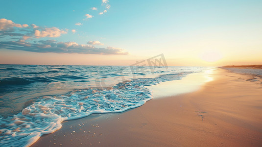 风景摄影照片_夏天海边沙滩的摄影图片