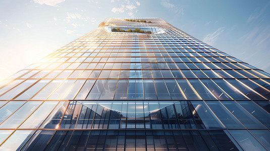 高楼玻璃天空建筑摄影照片