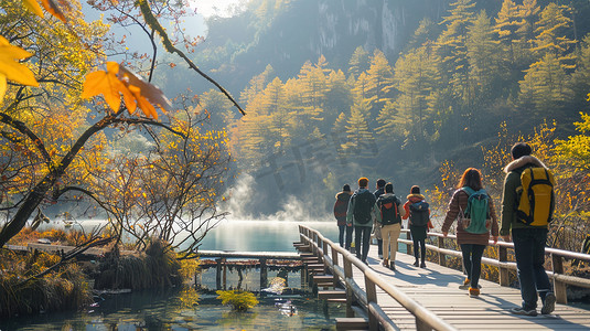 户外徒步旅行的摄影高清图片