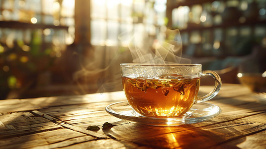 花茶杯子摄影照片_柠檬茶水花茶杯子摄影照片