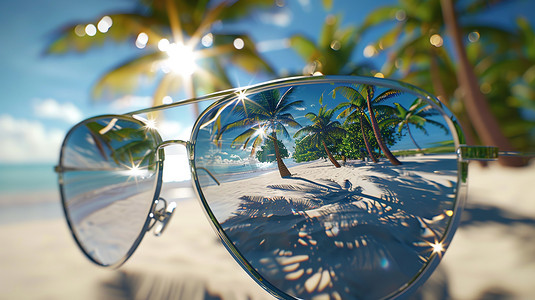 海南沙滩太阳镜的摄影摄影照片