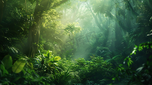png光芒摄影照片_阳光照射森林树叶的摄影照片