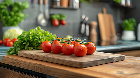 鲜红西红柿菜板蔬菜摄影照片