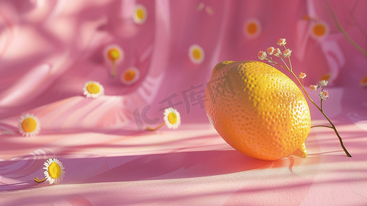 柠檬粉色花朵的摄影图片