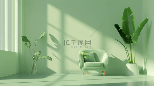 极简风格风格背景图片_浅绿色极简主义室内设计背景