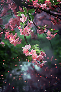 夏天摄影图盛开樱花照片