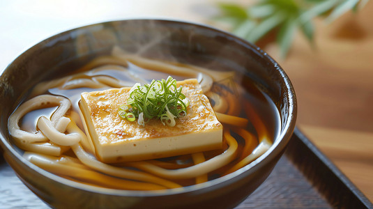 面条碗鱼豆腐葱花摄影照片