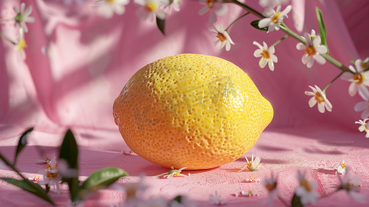 柠檬粉色花朵的摄影图片