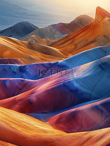 彩色沙砾山岩山脉背景