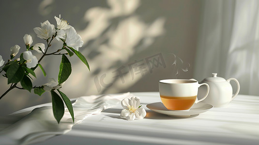 中式文艺精致茶杯的摄影摄影图
