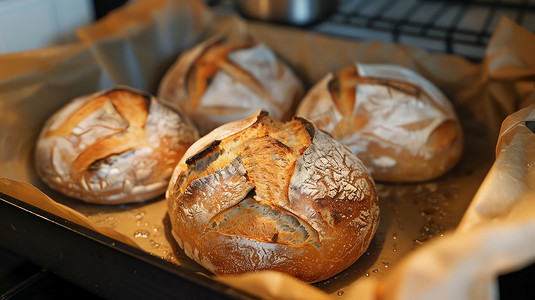烘焙面包摄影照片_烘焙面包可口食物摄影照片
