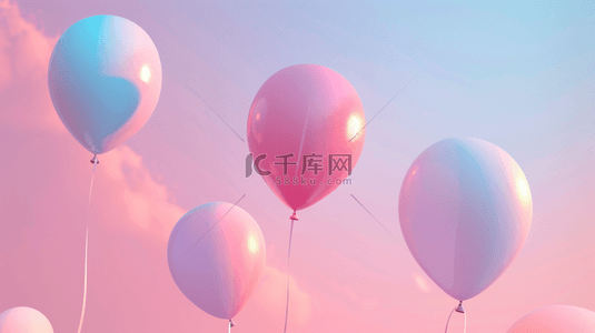 一束热气球背景图片_空中的彩色氢气球背景