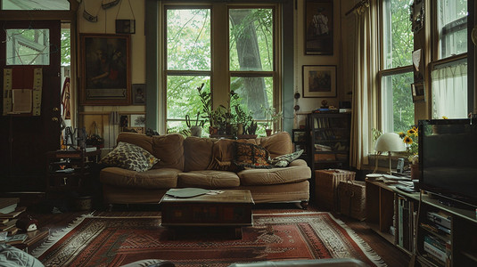 复古简朴客厅风格摄影照片