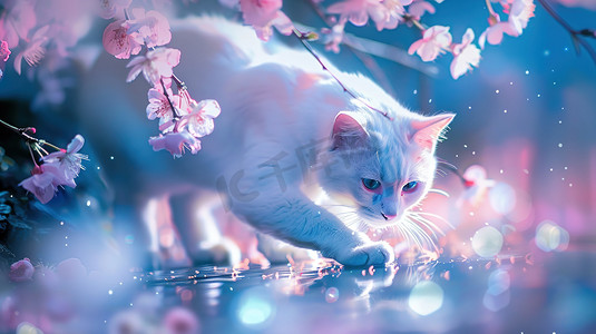 猫咪动态摄影照片_唯美猫咪花朵的摄影高清图片