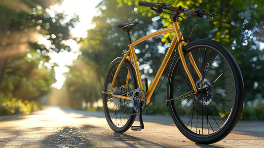 卡通自行车铃铛摄影照片_户外自行车的摄影摄影配图