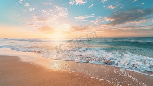 海边风景图片摄影照片_夏天海边沙滩的摄影图片