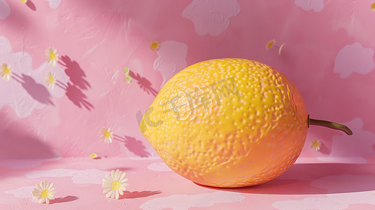 柠檬粉色花朵的摄影摄影配图