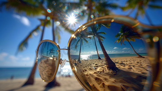 海南沙滩太阳镜的摄影高清摄影图